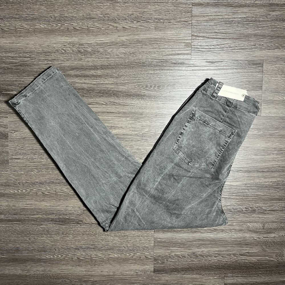 Anthropologie Amadi Lindy High-Rise Slim Straight Utility Pants Small Grey NWT